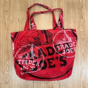 Vintage Original TRADER JOE’S Red Fabric Tote Bag